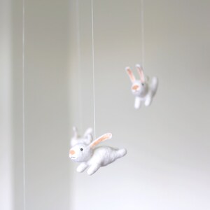 NEW design nursery mobile, baby crib mobile, animal nursery decor, bunny mobile image 3