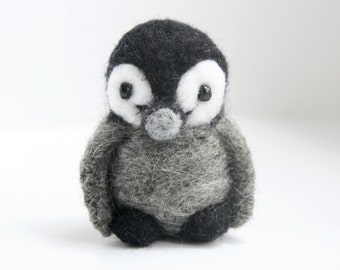 Felted baby penguin, Christmas gift