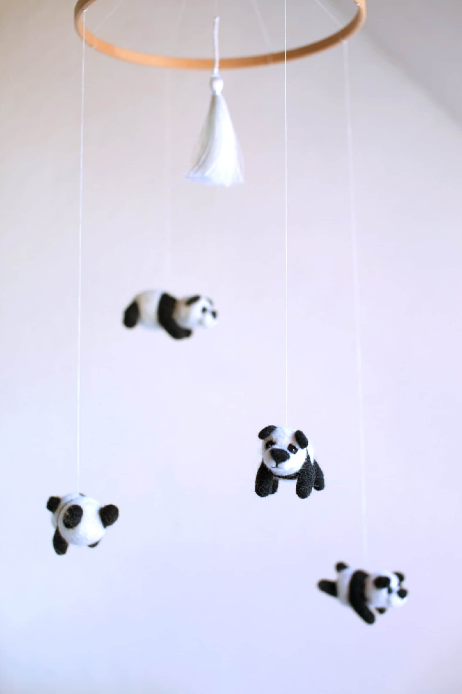 Panda Mobile for a Baby Crib, Black and White Nursery Decor - Etsy