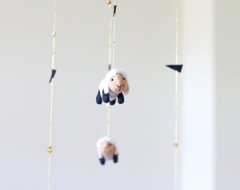 Sheep mobile - nursery mobile - baby mobile - crib mobile