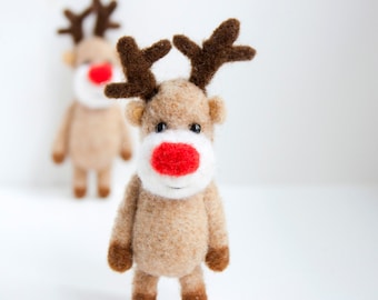 Needle felted reindeer