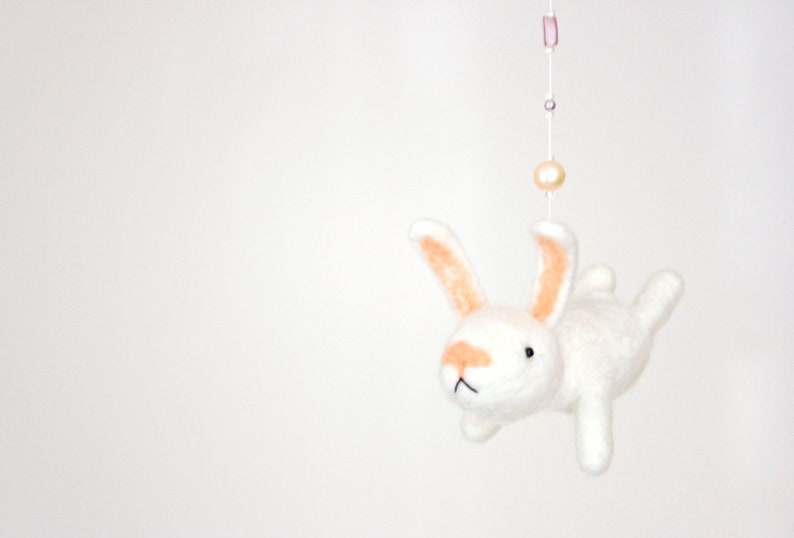 Baby mobile, nursery mobile, bunny mobile, baby crib mobile image 1