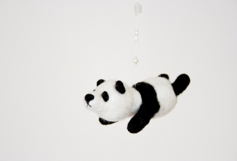 Nursery mobile, flying panda bear mobile, baby mobile image 3