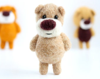 Natural light brown pocket bear totem with a deep brown nose