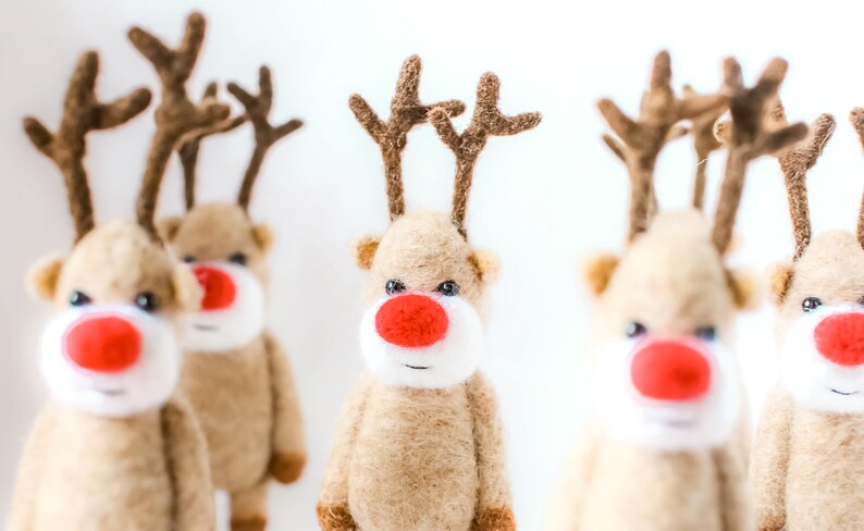 Reindeer ornament needle felted Christmas decoration image 2