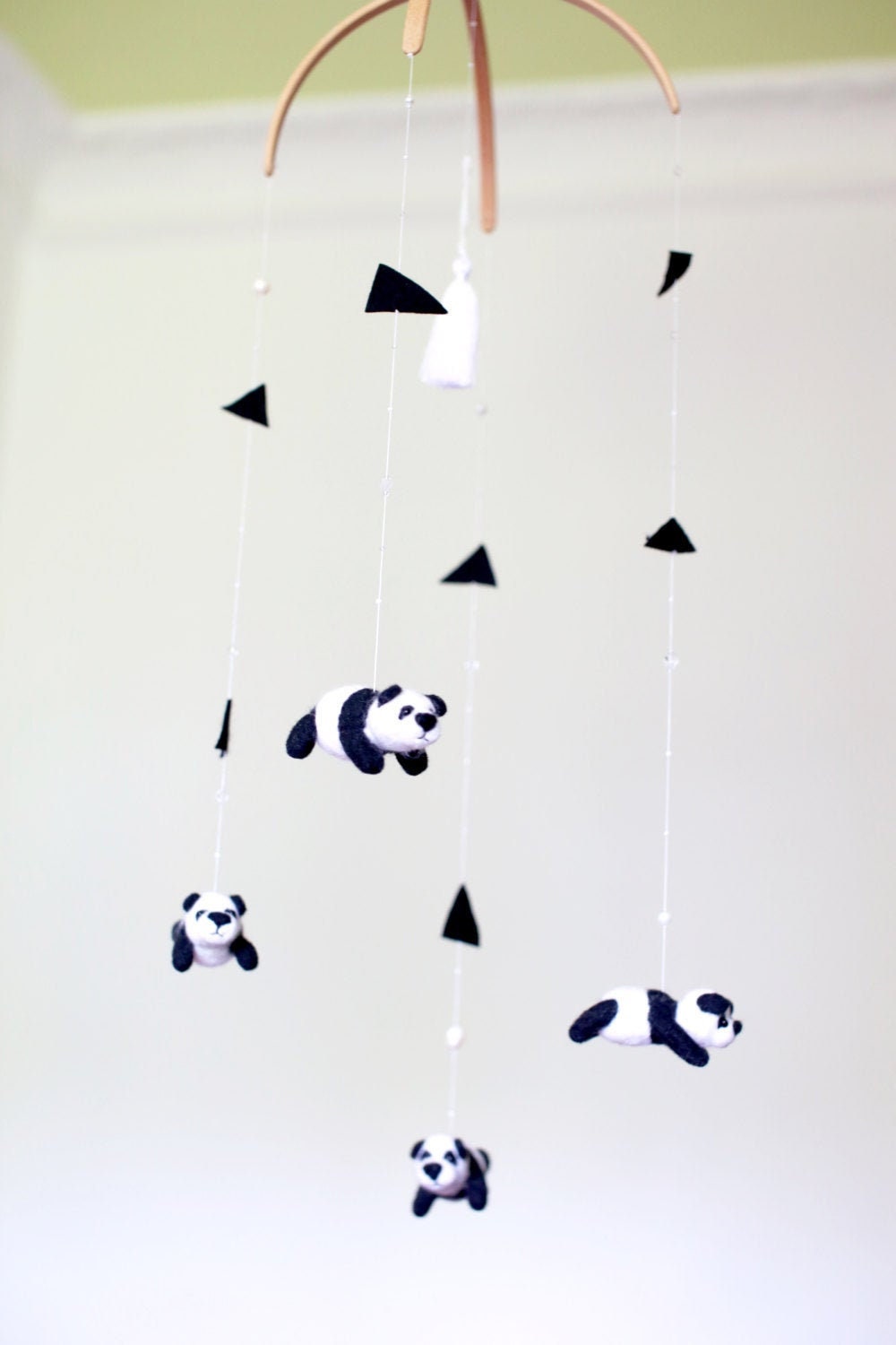 Panda Bébé Mobile, Décor de Pépinière Noir et Blanc