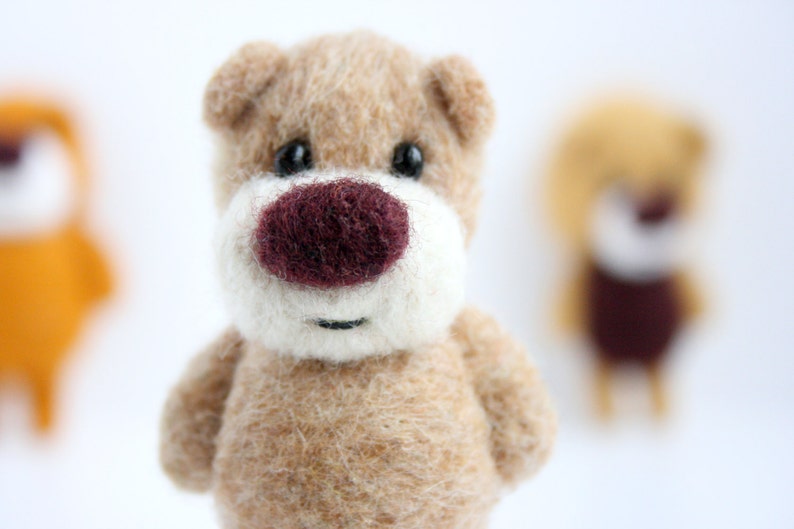 Natural light brown pocket bear totem with a deep brown nose image 2