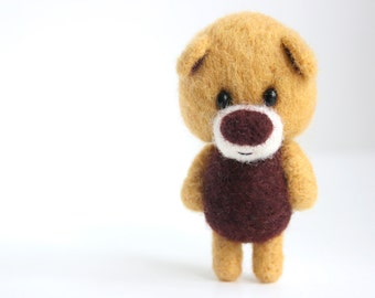 Felted miniature pocket bear