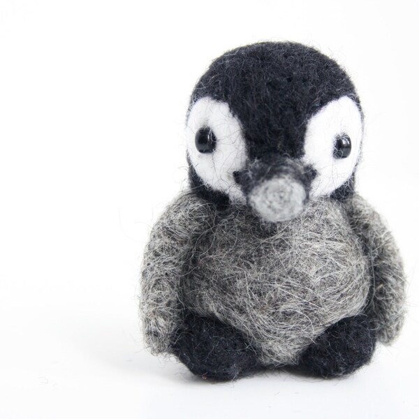 RESERVED for Gi  Pocket felted baby penguin