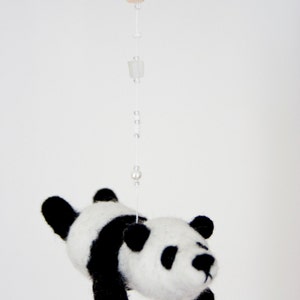 Nursery mobile, flying panda bear mobile, baby mobile image 1