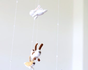 Bunny crib mobile, nursery mobile for babies