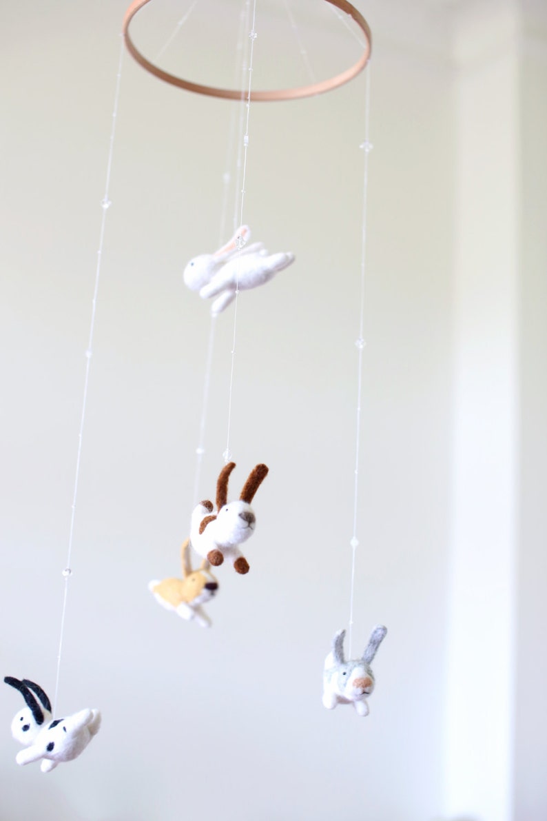 Bunny Crib Mobile Nursery Mobile for Babies Etsy