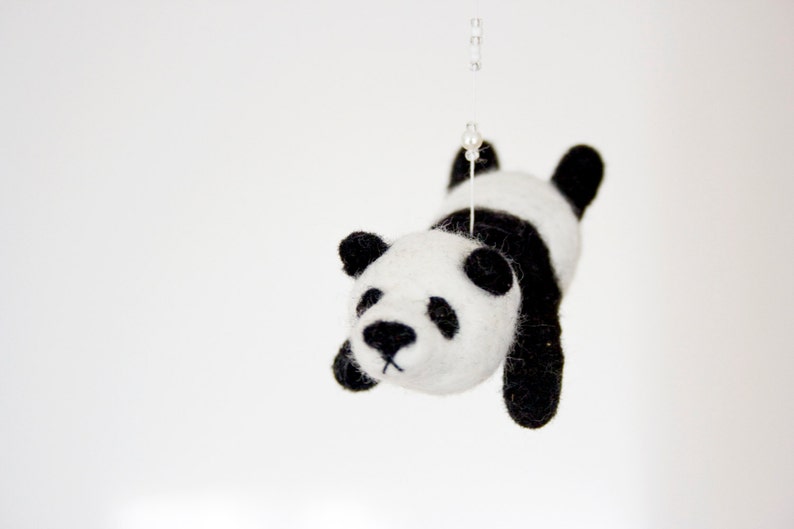 Nursery mobile, flying panda bear mobile, baby mobile image 4