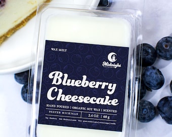 Blueberry Cheesecake Wax Melt: Organic Soy Wax, Aromatherapy (2.4 oz), Food Scent, Baked Goods