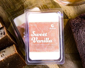 Sweet Vanilla Wax Melt: Hand Poured Organic Soy Wax