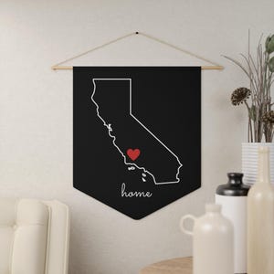 Aangepaste California Home-wimpel: gepersonaliseerde staatskaartkunst