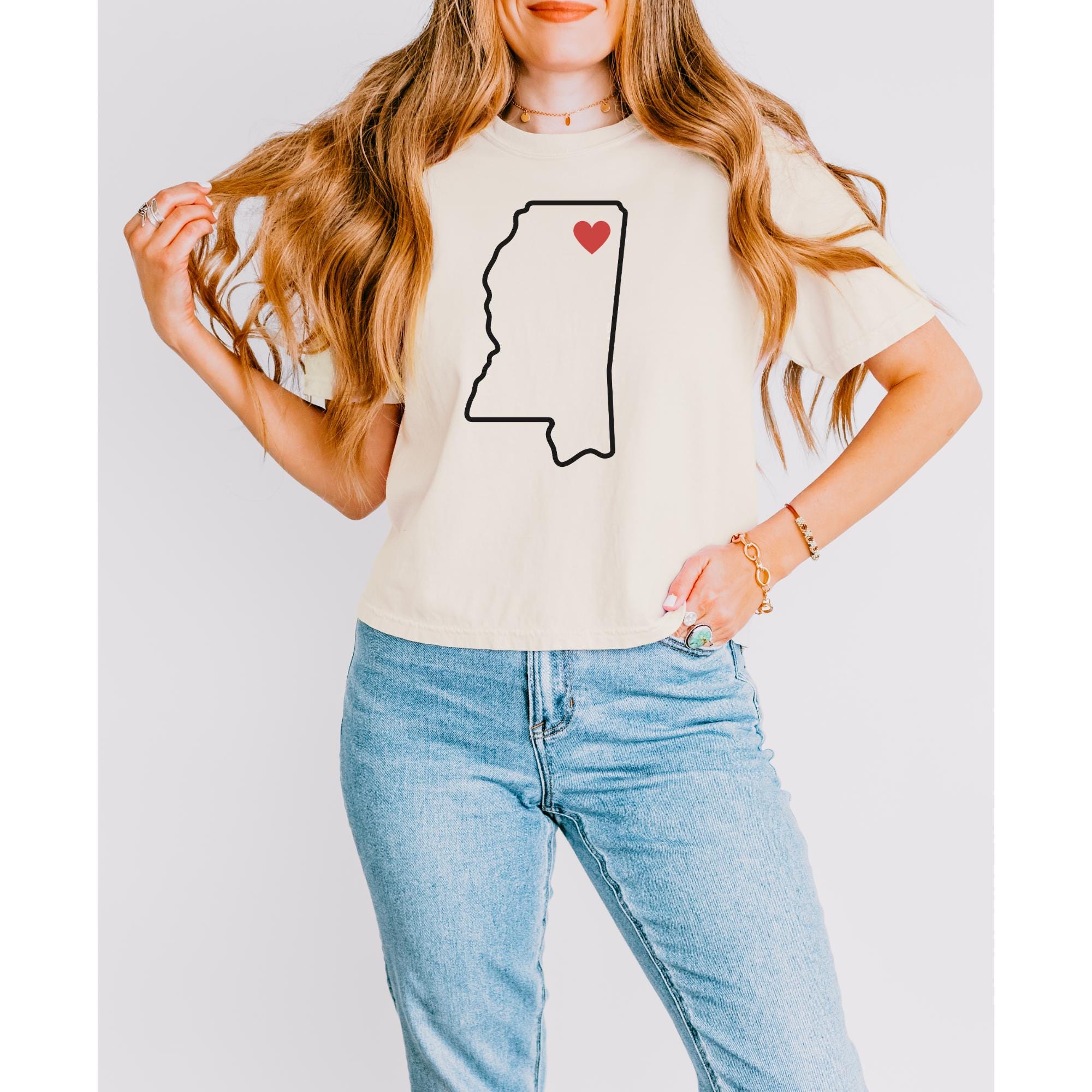 Custom Mississippi Comfort Colors Boxy Tee, Mississippi Outline, birthday-gifted-for, birthdaygift-gifted, customeful gifted mom