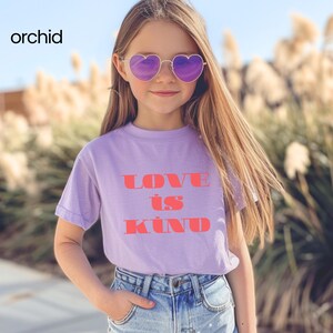 Camiseta Love is Kind Youth Comfort Colors, Camiseta para jovens com 1 Coríntios 13, Capítulo 13, Jesus é Rei, Jesus Astuto, Amor como Jesus, bondade