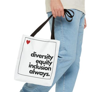 Bolsa de tela "Diversidad, Equidad, Inclusión, Diversidad e Inclusión", Diversidad e Inclusión, Diversidad de Habilidades, camiseta de justicia social, Igualdad