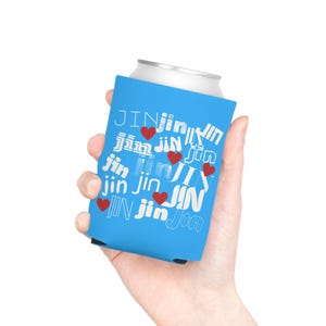 BTS Jin Can Cooler For Concerts, K-Pop Fan Gift, Beverage Insulator, Music Concert Accessory, Pop Culture Merchandise, Kpopping, Jin BTS