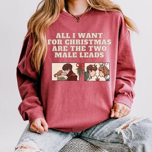 Funny K-Drama Christmas Lightweight Comfort Colors Crewneck Sweatshirt, K-Drama Enthusiast, Comfort Colors Crewneck, Holiday K-Drama Apparel