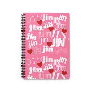 K-Pop Jin Bias BTS Spiral Notebook, Ruled Line Journal for ARMY, Bangtan Boys Fan Gift, Kpopping, Bts Fangift, Bts Giftful, bts gifted