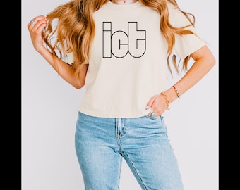 ICT Wichita Comfort Colors Women&#39;s Boxy Tee, Wichita Kansas Boxy Tee, ICT Wichita T-Shirt, Wichita Women&#39;s Top, Wichita Ict Top, Wichita KS