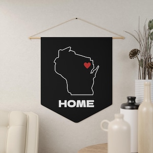 Banderín personalizado de Wisconsin: decoración artística de pared con orgullo estatal