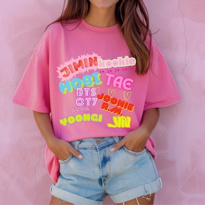BTS Love Comfort Colors Tee, Kpop Unisex Shirt, Soft Washed Out Tee, Pastel Colors Tee, Vintage Style T-shirt, Music Fan Gift