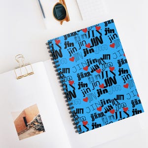 K-Pop Jin Bias BTS Spiral Notebook, Ruled Line Journal for ARMY, Bangtan Boys Fan Gift, Kpopping, Bts Fangift, Bts Giftful, bts gifted