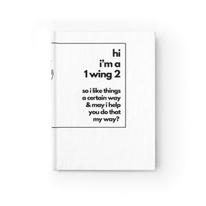 Enneagram 1 vleugel 2 dagboek - grappige stereotypen minimalistisch blanco binnenkant, gepersonaliseerd notitieboek, cadeau voor enneagram liefhebber van één vleugel twee