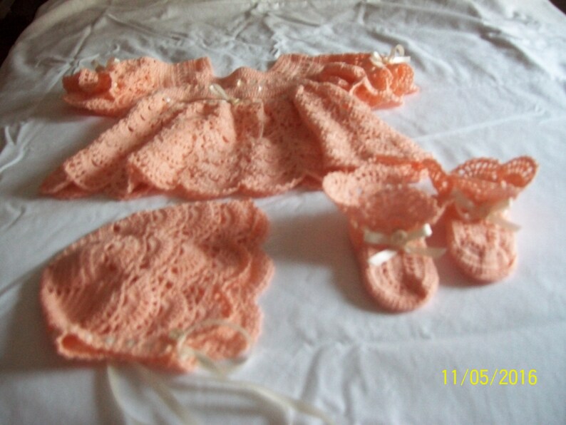 Peaches and Cream Baby Dress Set Etsy