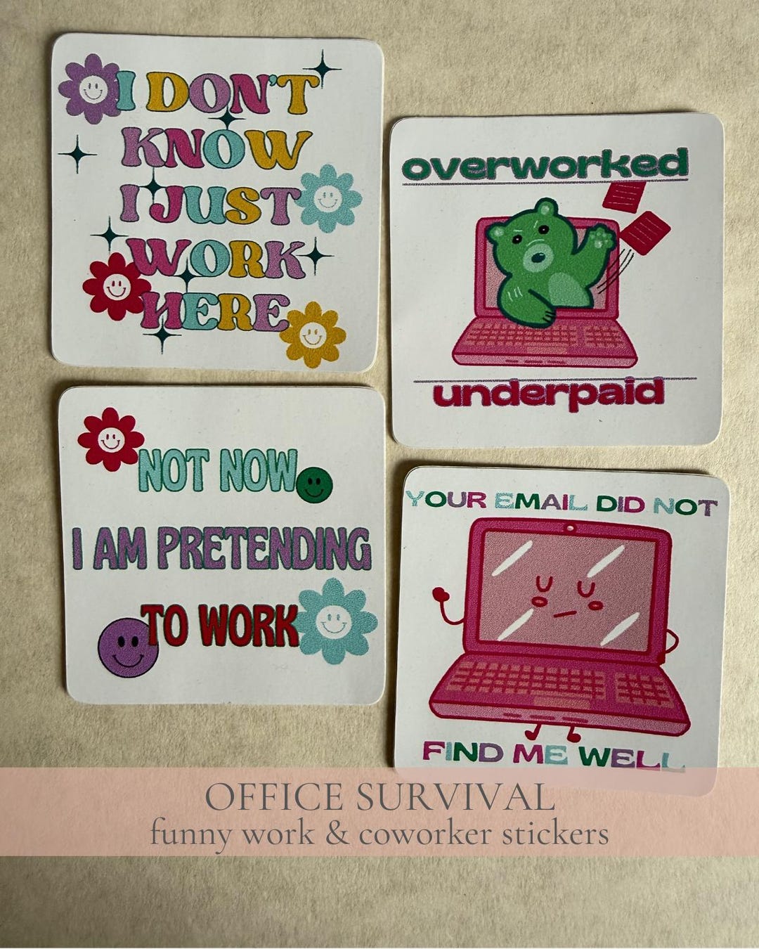 Funny Work Stickers, Sarcastic Office Humor, Laptop Vinyl Decals - Etsy