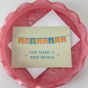 carte de voeux de bébé | Félicitations, vous êtes devenu un petit humain | de voeux | Non sexiste | Petite fille | Bébé garçon | Carte baby shower