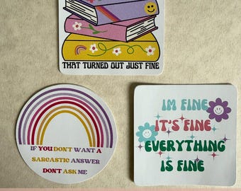 Colección de pegatinas de ansiedad, salud mental, pensamiento excesivo, vinilo impermeable para portátil.