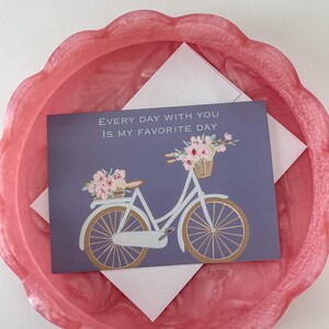 Chaque jour avec vous est mon jour préféré | de voeux | de voeux vélo | Carte vierge