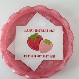 carte de fête des mères | Carte vierge | de voeux | Meilleure maman Berry | Punny | Fraises