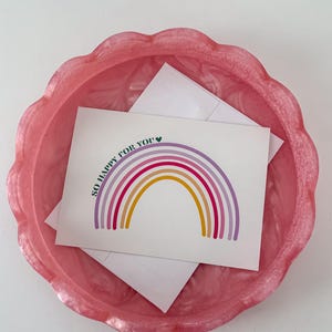 Tellement heureux pour vous | Félicitations | de voeux | Carte vierge | Arc-en-ciel | Couleur multiple