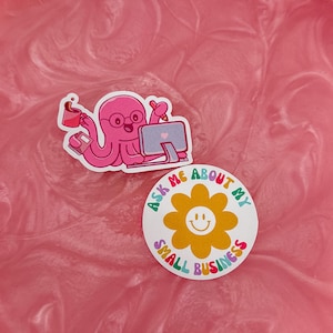 Propriétaire de petite entreprise | Collection d'autocollants | Stickers bouteille d'eau | Vinyle découpé imperméable | Cadeau personnalisé | Découpe