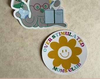 Sticker club des mamans surstimulées, sticker humour de maternité rigolo