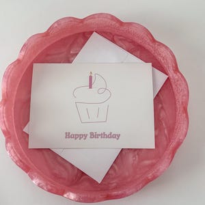carte d'anniversaire | carte d'anniversaire de petit gâteau | Dessin au trait pour cupcakes | Premier anniversaire