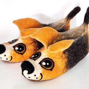 Felted Dog Slippers – Warm Wool House Shoes, Handmade  Custom Eco-Friendly Slippers, Cozy & Fun Gift