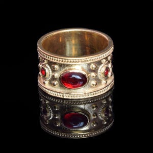 Vergoldeter Sterlingsilber Byzantinischer Ring: Etruskischer Stil