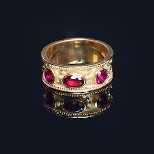 Vergoldeter Sterling Silber Byzantinischer Ring: Antiker griechischer Schmuck