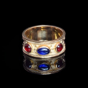 Antiker griechischer Sterling Silber Ring: Byzantinischer Etrusker Stil