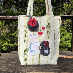 Mo Dao Zu Shi tote bag | Rabbits Lan Wangji & Wei Wuxian | MDZS The Untamed ita bag | WangXian dice bag
