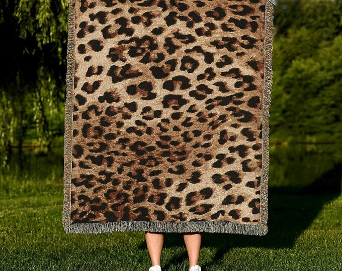 Leopard Woven Blanket - 100% Cotton Tapestry