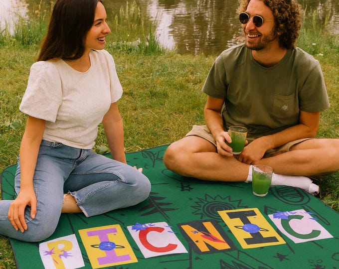 Picnic Camp Fleece Blanket: Outdoor Travel Blanket (61" x 51")