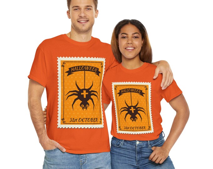 Halloween T-Shirt -  Spider Cotton Tee: Spooky Fall Fashion