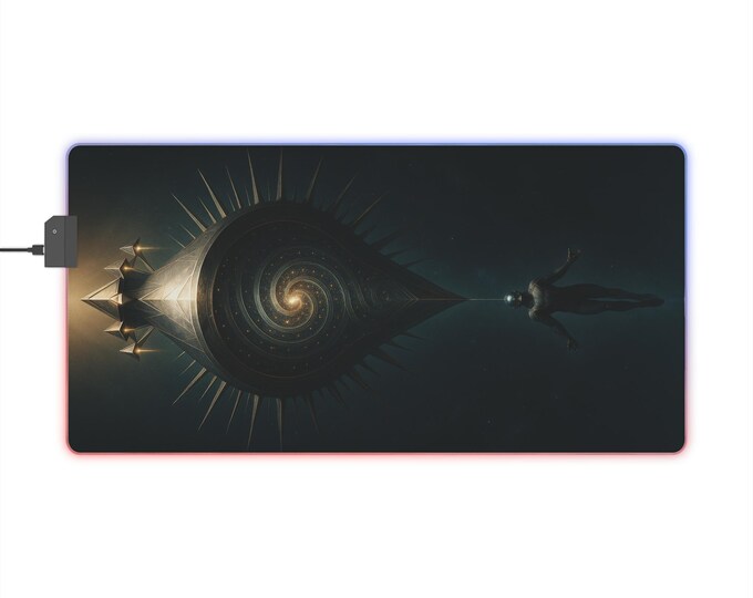 RGB Gaming Mouse Pad: Spiral Design, Non-Slip Polyester